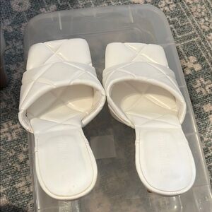 Wild Diva White Plush Mules